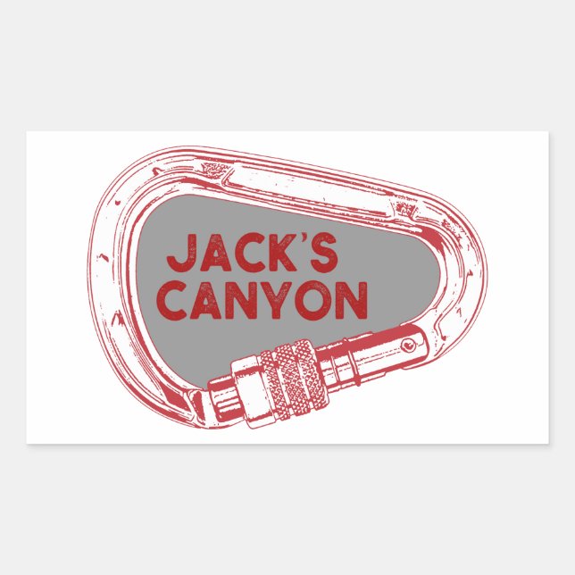Sticker Rectangulaire Jack's Canyon Escalade Carabiner (Devant)