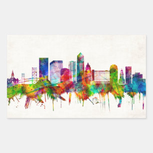 Sticker Rectangulaire Jacksonville Florida Skyline