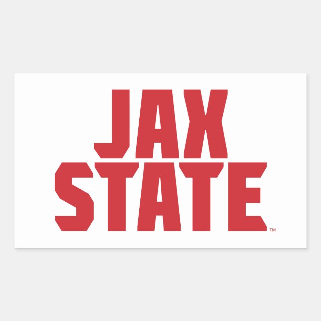 Sticker Rectangulaire Jacksonville State University JAX STATE Bold Red (Devant)