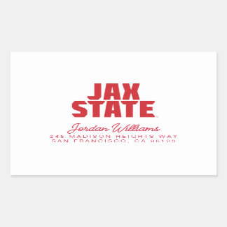 Sticker Rectangulaire Jacksonville State University JAX STATE Bold Red