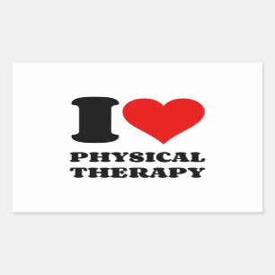 STICKER RECTANGULAIRE J'ADORE LA THÉRAPIE PHYSIQUE