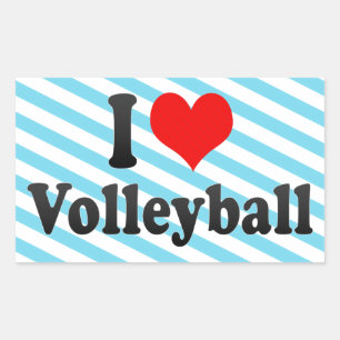 Sticker Rectangulaire J'adore le volleyball