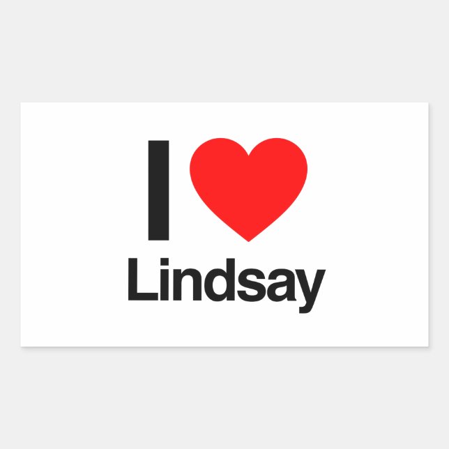 Sticker Rectangulaire j'adore lindsay (Devant)