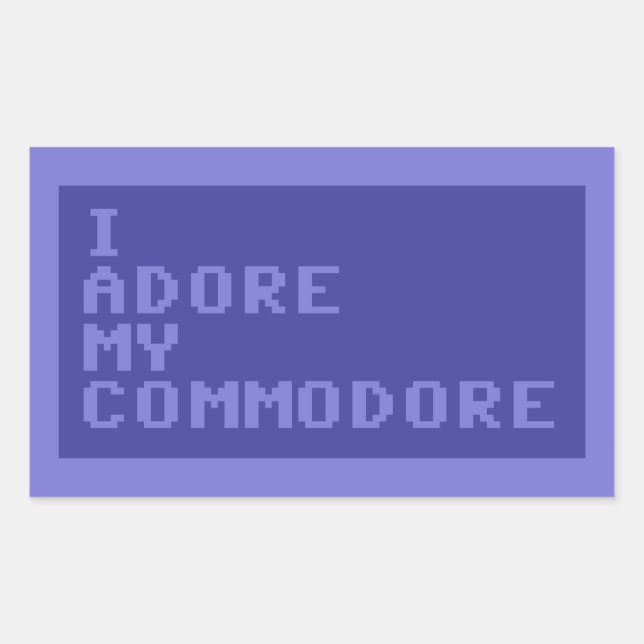 Sticker Rectangulaire J'Adore Mon Commodore (version C64) (Devant)