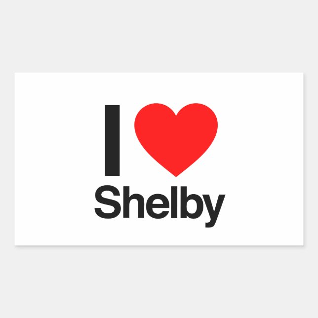 Sticker Rectangulaire j'adore Shelby (Devant)