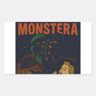 Sticker Rectangulaire J'ai créé une plante monstre rétro-horreur