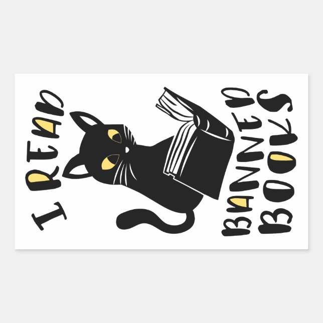Sticker Rectangulaire J'ai lu des livres interdits Cat (Devant)