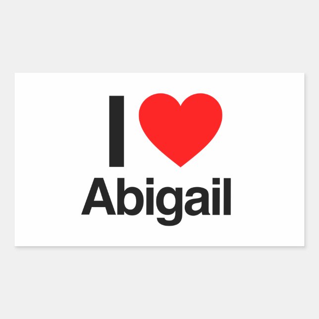 Sticker Rectangulaire j'aime abigail (Devant)
