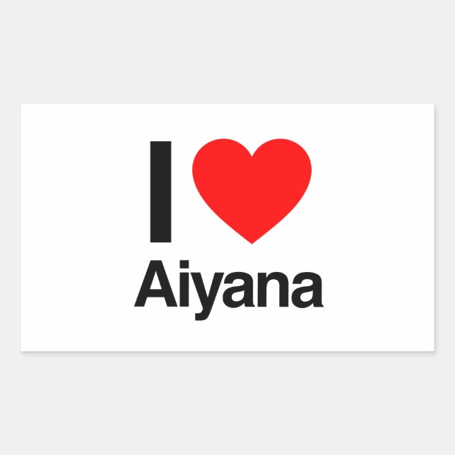 Sticker Rectangulaire j'aime aiyana (Devant)
