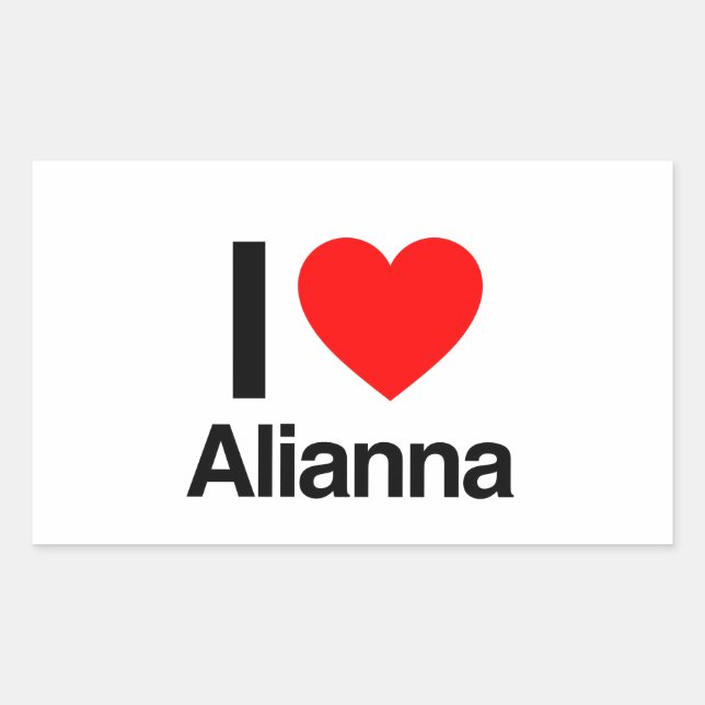 Sticker Rectangulaire j'aime alianna (Devant)