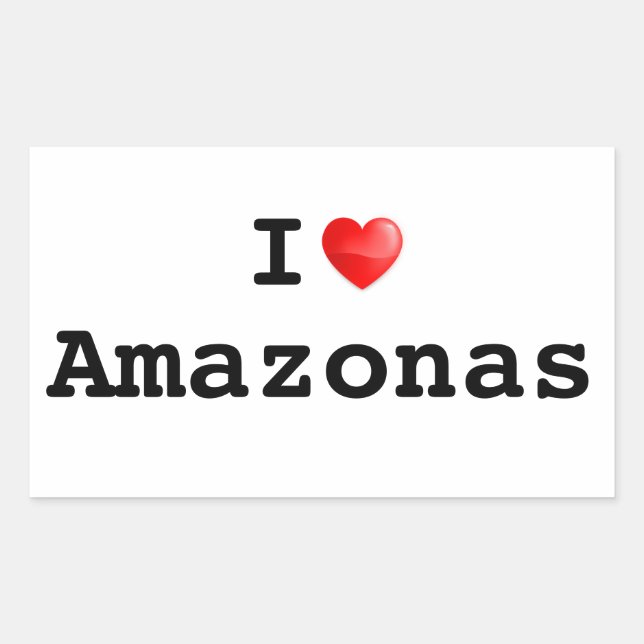 Sticker Rectangulaire J'aime Amazonas (Devant)