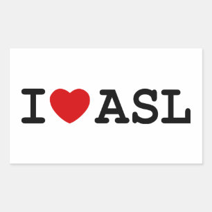 Sticker Rectangulaire J'aime ASL