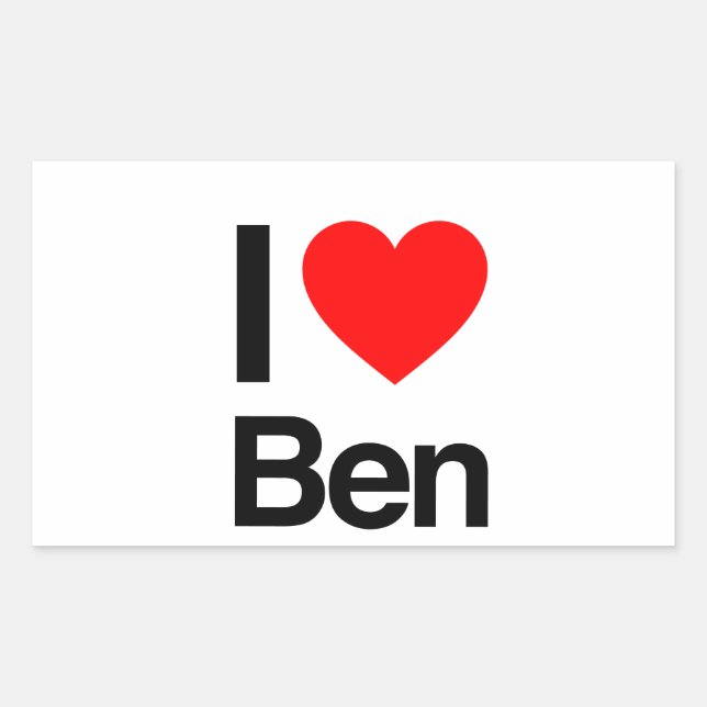 Sticker Rectangulaire j'aime ben (Devant)