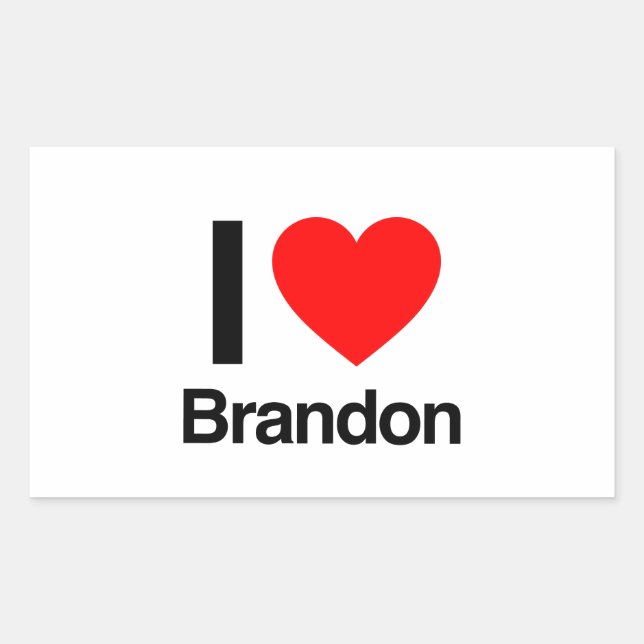 Sticker Rectangulaire j'aime brandon (Devant)