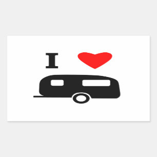 Sticker Rectangulaire J'aime camper