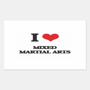 Sticker Rectangulaire J'aime des arts martiaux mélangés