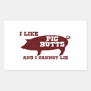 Sticker Rectangulaire J'aime des bouts de porc et je ne peux pas me