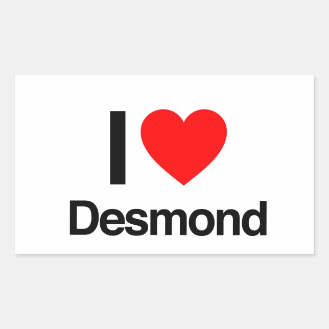 Sticker Rectangulaire j'aime desmond (Devant)