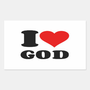 STICKER RECTANGULAIRE J'AIME DIEU