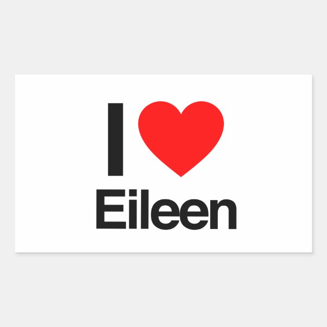 Sticker Rectangulaire j'aime eileen (Devant)