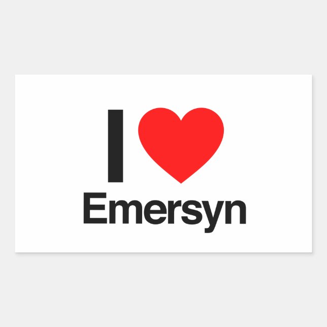 Sticker Rectangulaire j'aime emersyn (Devant)