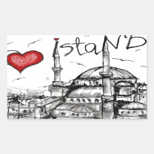 Sticker Rectangulaire J'aime Istanbul