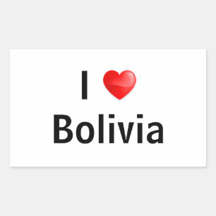 Sticker Rectangulaire J'aime la Bolivie