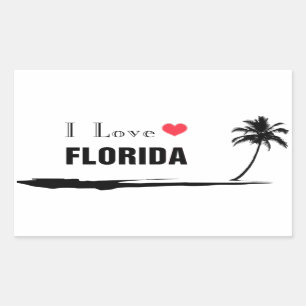 Sticker Rectangulaire J'aime la Floride