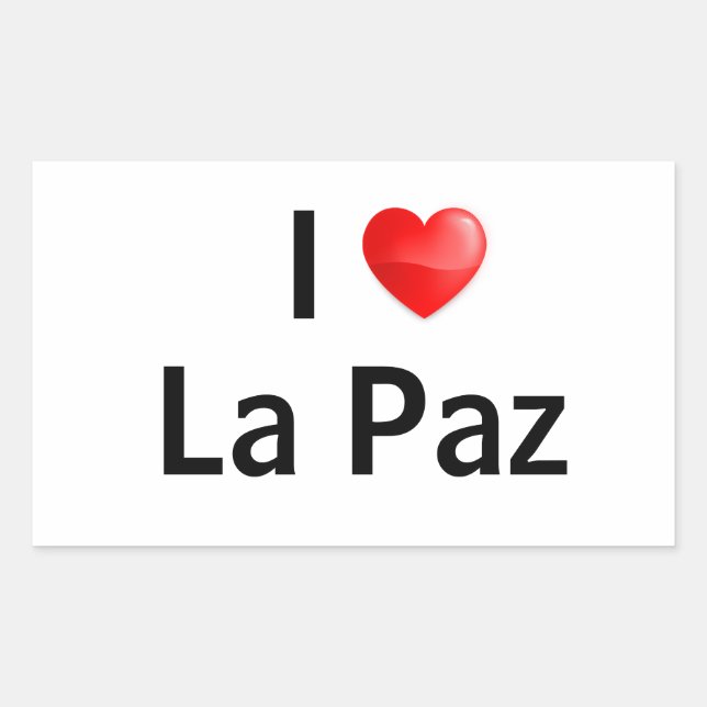 Sticker Rectangulaire J'aime La Paz (Devant)