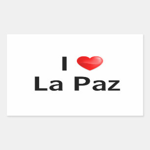 Sticker Rectangulaire J'aime La Paz