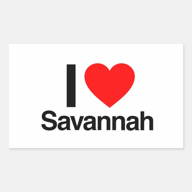Sticker Rectangulaire j'aime la savane (Devant)