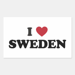 Sticker Rectangulaire J'aime la Suède