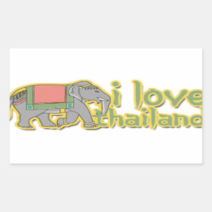 Sticker Rectangulaire J'aime la Thaïlande