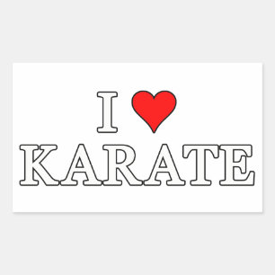 Sticker Rectangulaire J'aime l'autocollant de karaté