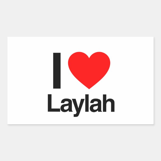 Sticker Rectangulaire j'aime laylah (Devant)