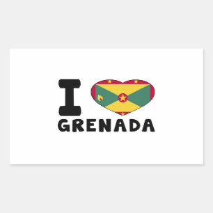 Sticker Rectangulaire J'aime le Grenada