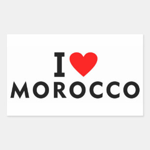 Sticker Rectangulaire J'aime le Maroc pays comme voyage de coeur tourism