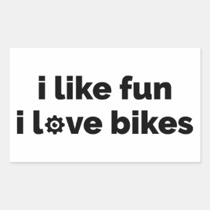 Sticker Rectangulaire J'aime le plaisir J'adore les vélos