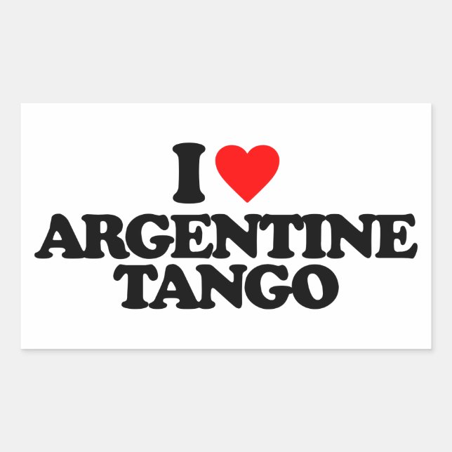 STICKER RECTANGULAIRE J'AIME LE TANGO ARGENTIN (Devant)