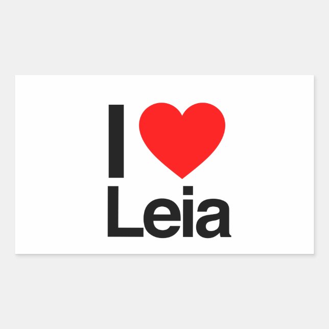 Sticker Rectangulaire j'aime leia (Devant)