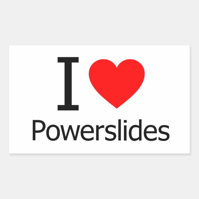 Sticker Rectangulaire J'aime les diapositives (Devant)