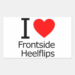 Sticker Rectangulaire J'Aime Les Heelflips De Face
