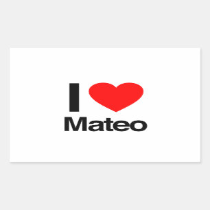 Sticker Rectangulaire j'aime mateo