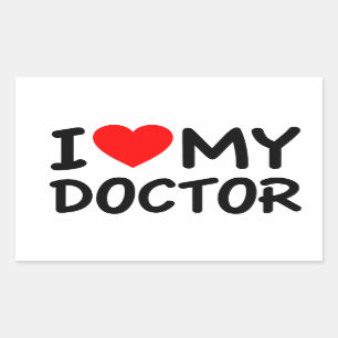 Sticker Rectangulaire J'aime mon docteur
