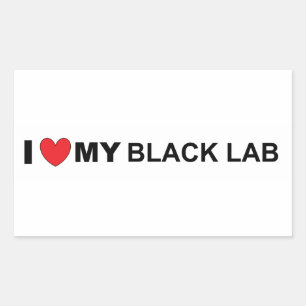 Sticker Rectangulaire J'aime mon labo noir