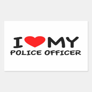 Sticker Rectangulaire J'aime mon policier