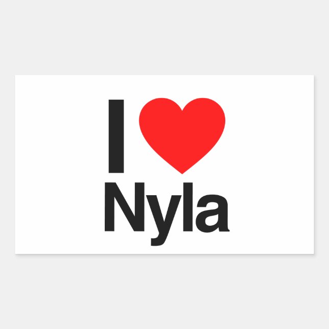 Sticker Rectangulaire j'aime nyla (Devant)