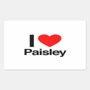 Sticker Rectangulaire j'aime paisley