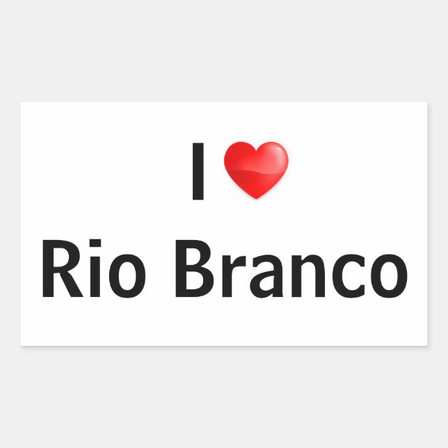 Sticker Rectangulaire J'aime Rio Branco (Devant)