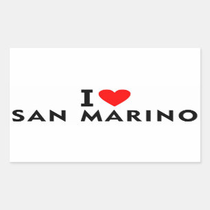 Sticker Rectangulaire J'aime Saint-Marin pays comme voyage de coeur